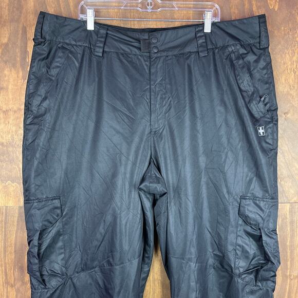 SwissTech Mens Pants Black Snow Sking Winter Insulated Zipped Pockets 2XL - Picture 2 of 11
